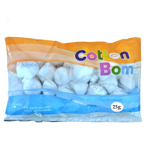 ALGODAO BOLA BRANCO 25GR C/100 - COTTON BOM