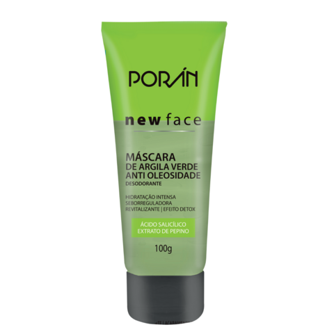 Mascara Argila Verde Anti Oleosidade New Face 100g - Poran